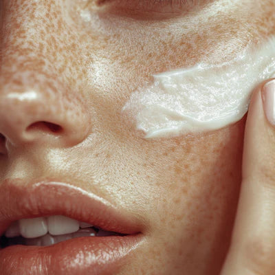 Muscimol Isolate Wholesale homepage Close-up of a person applying cream to their face